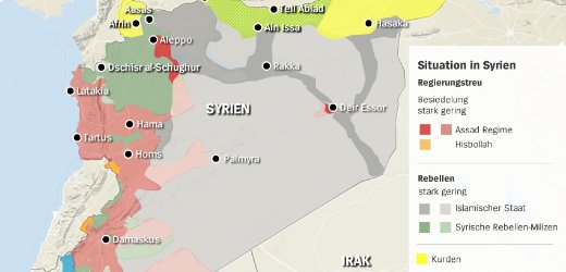 Karte von Syrien: Wer herrscht wo? Situation in dem Bürgerkriegsland