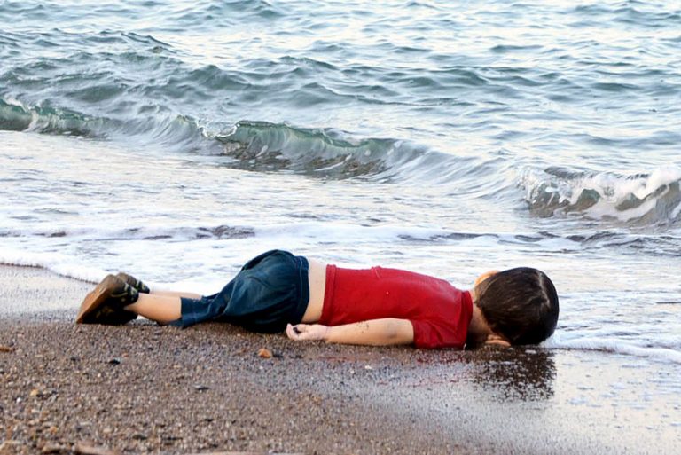 Image by Nilüfer Demir/AP. The lifeless body of Aylan Kurdi.